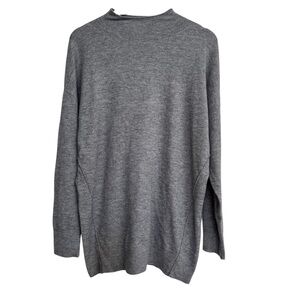 Express Women’s Sweater Wool Blend Gray Size M Mock Neck Longline Soft
